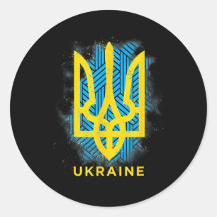 Ukraine Flag Symbol Love Peace And Good Luck Classic Round Sticker