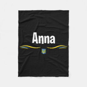 Ukraine Flag T Ukrainian Birthday Name Anna Fleece Blanket