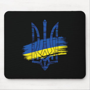 Ukraine Flag Trident Patriotic Ukrainian Heritage Mouse Pad