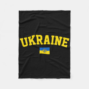 Ukraine Flag Trident Symbol Ukrainian Patriotic Pr Fleece Blanket