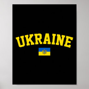 Ukraine Flag Trident Symbol Ukrainian Patriotic Pr Poster