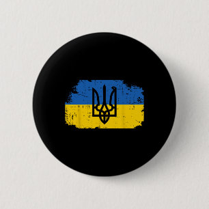 Ukraine Flag Trident Symbol Ukrainian Tryzub Women 6 Cm Round Badge