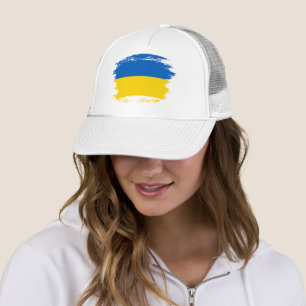 Ukraine flag trucker hat