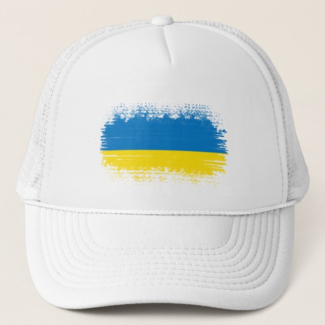 Ukraine flag  trucker hat (Front)
