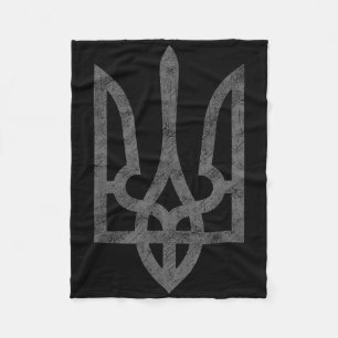 Ukraine Flag Ukraine Army Trident Symbol Middle Te Fleece Blanket