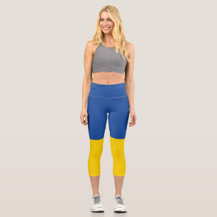 Ukraine Flag, Ukrainian Country Patriotic Gift Capri Leggings
