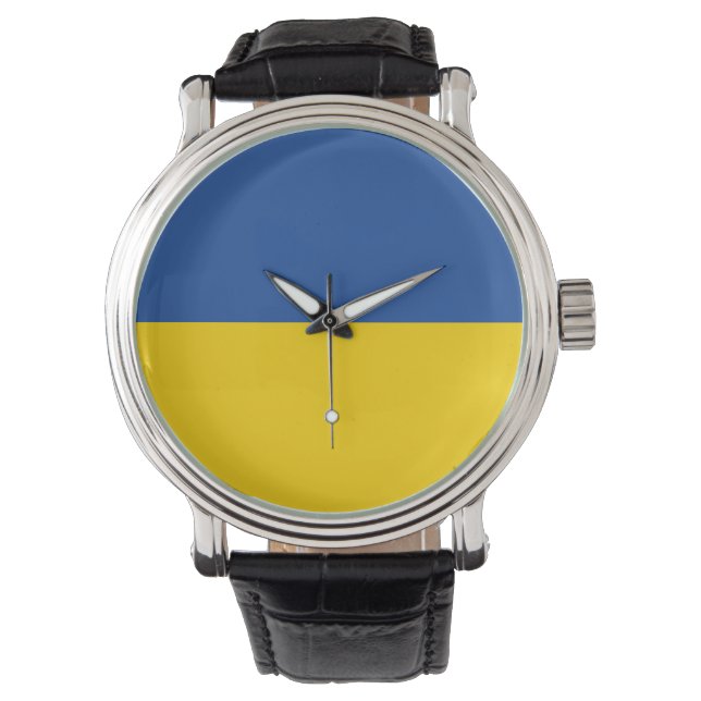 Ukraine Flag, Ukrainian Country Patriotic Gift Watch (Front)