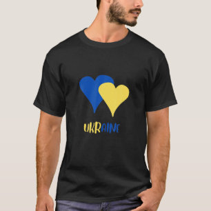 Ukraine Flag Ukrainian Heart Support Ukraine Peace T-Shirt