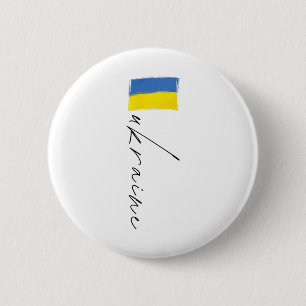 Ukraine Flag Ukrainian Patriotic Signature Europe 6 Cm Round Badge