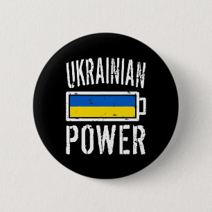 Ukraine Flag Ukrainian Power Ttery Proud Tee 6 Cm Round Badge