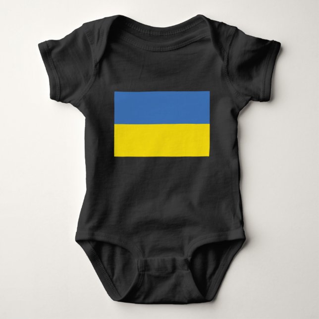 Ukraine Flag, Ukrainian Slava Ukraini Слава Україн Baby Bodysuit (Front)