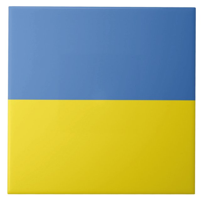 Ukraine Flag, Ukrainian Slava Ukraini Слава Україн Ceramic Tile (Front)