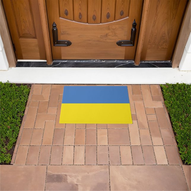 Ukraine Flag, Ukrainian Slava Ukraini Слава Україн Doormat (Outdoor)