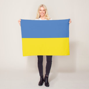 Ukraine Flag, Ukrainian Slava Ukraini Слава Україн Fleece Blanket