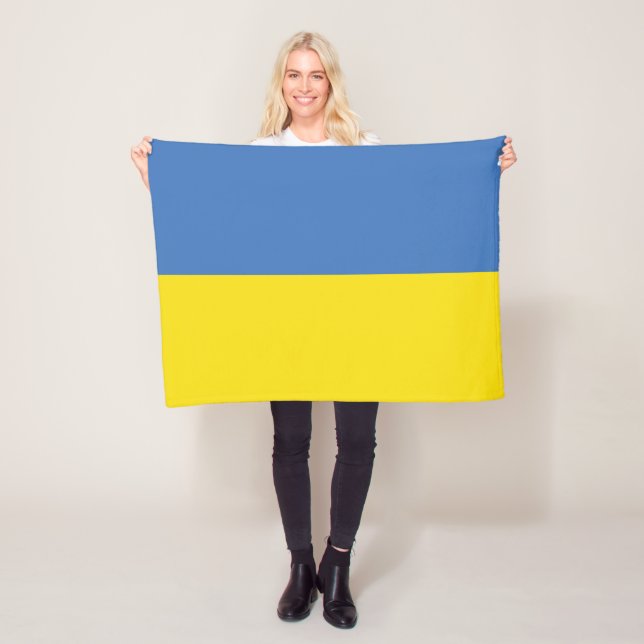 Ukraine Flag, Ukrainian Slava Ukraini Слава Україн Fleece Blanket (In Situ)