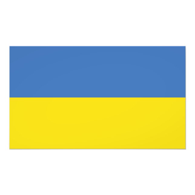Ukraine Flag, Ukrainian Slava Ukraini Слава Україн Photo Print (Front)