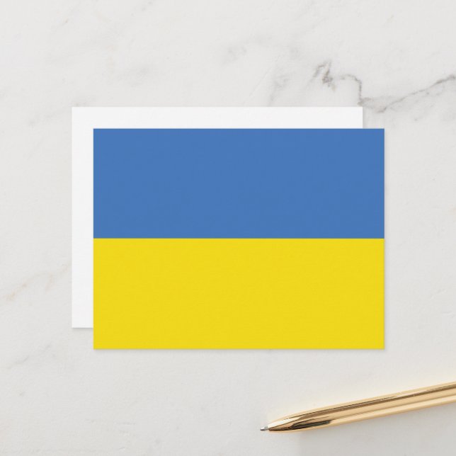 Ukraine Flag, Ukrainian Slava Ukraini Слава Україн Postcard (Front/Back In Situ)