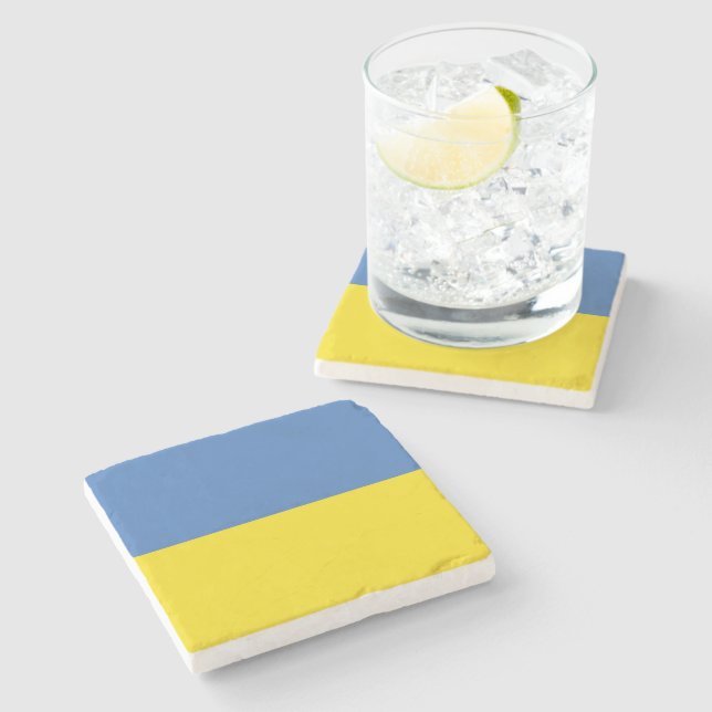 Ukraine Flag, Ukrainian Slava Ukraini Слава Україн Stone Coaster (Side)
