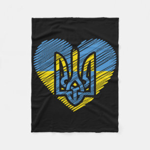 Ukraine Flag Ukrajina Ukrainian Peace Heart Fleece Blanket