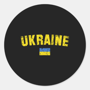 Ukraine Flag Vintage Men Women Kids Ukraine 4 Classic Round Sticker