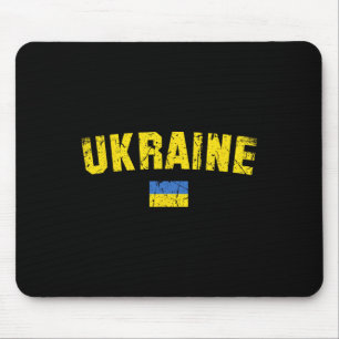 Ukraine Flag Vintage Men Women Kids Ukraine 4 Mouse Pad