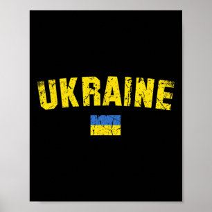 Ukraine Flag Vintage Men Women Kids Ukraine 4  Poster