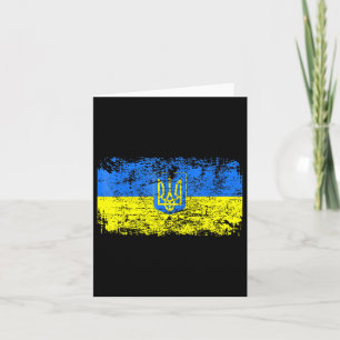 Ukraine Flag Vintage Men Women Kids Ukraine Card