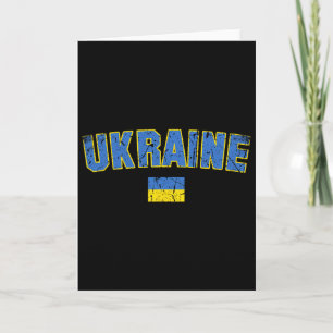 Ukraine Flag Vintage Men Women Kids Ukraine Card