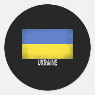 Ukraine Flag Vintage Pride In My Dna Europe Men Wo Classic Round Sticker