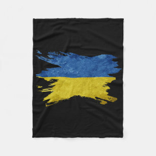 Ukraine Flag Vintage Ukrainian Flag Fleece Blanket