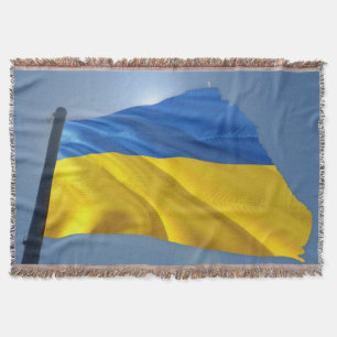 Ukraine Flag - War, Politics, Suffering Throw Blanket
