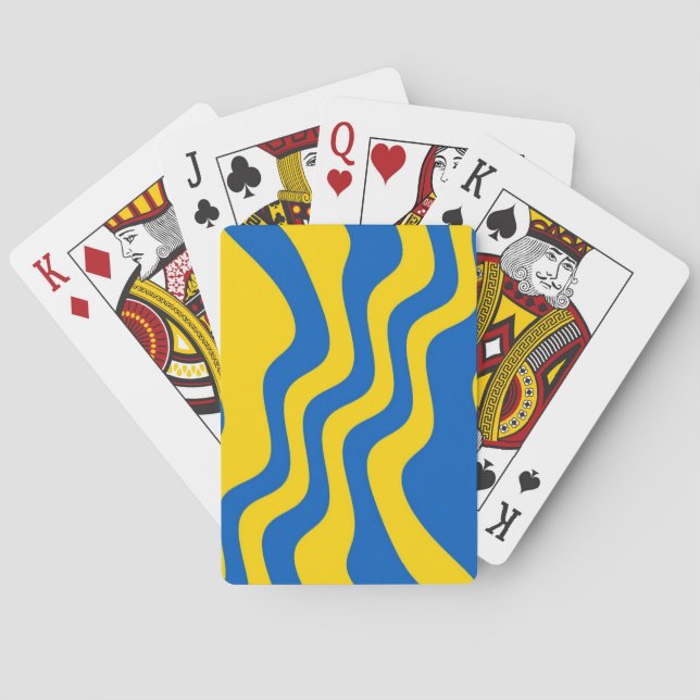 Ukraine Flag Waving Playing Cards (Back)