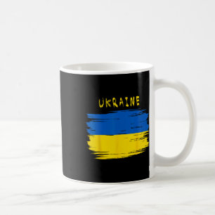 Ukraine Flag With Brush Stroke Style Coffee Mug