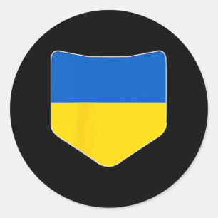 Ukraine Flag With Printed Ukrainian Flag Pocket Classic Round Sticker