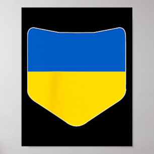 Ukraine Flag With Printed Ukrainian Flag Pocket  Poster