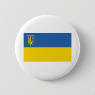 Ukraine-Flag-with-Trident 6 Cm Round Badge