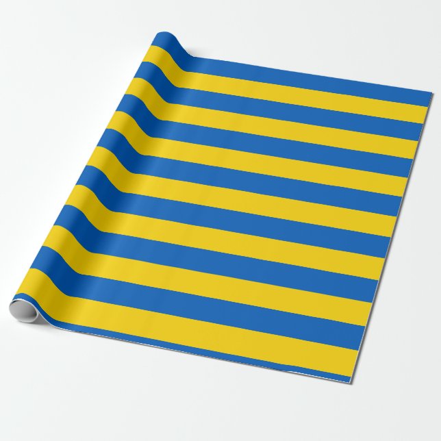 Ukraine Flag Wrapping Paper (Unrolled)