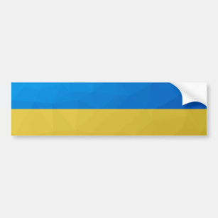 Ukraine flag yellow blue geometric pattern mesh bumper sticker