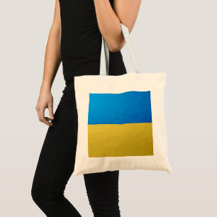 Ukraine flag yellow blue geometric pattern mesh tote bag