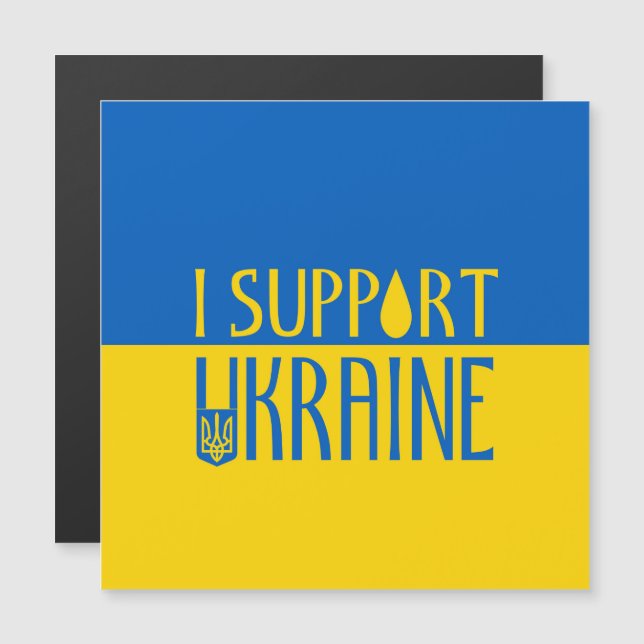 Ukraine flag yellow blue support teardrop emblem (Front/Back)