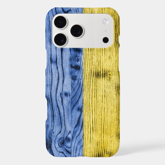 Ukraine flag yellow blue wood texture pattern (Back)