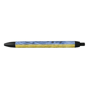 Ukraine flag yellow blue wood texture pattern black ink pen