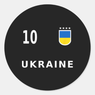 Ukraine Footbyll Number 10 # Ten Fan Classic Round Sticker