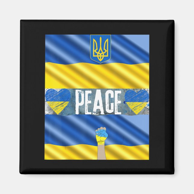 Ukraine for Peace Stand Up for Ukraine  Stop the W Magnet (Front)