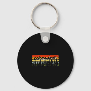 Ukraine Forest Sunset Trees Cabin Vacation Souveni Key Ring
