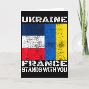 Ukraine France Stands With You French Support Flag Card