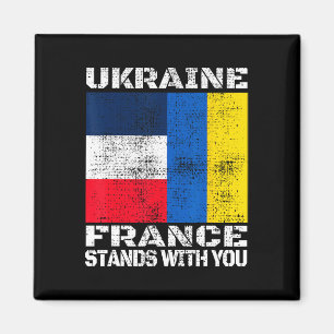 Ukraine France Stands With You French Support Flag Magnet
