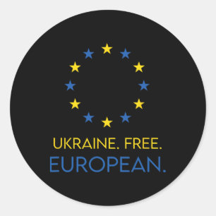 Ukraine. Free. European. - Support Future In Europ Classic Round Sticker