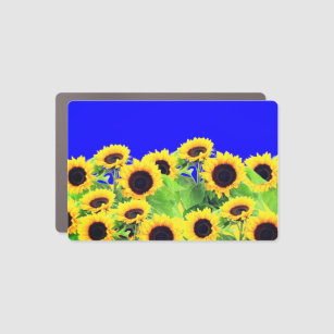 Ukraine Freedom Peace - Ukrainian Flag Sunflowers Car Magnet