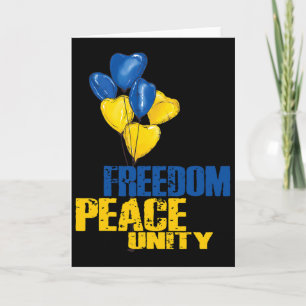 Ukraine Freedom Peace Unity Lloons Ukrainian Flag  Card